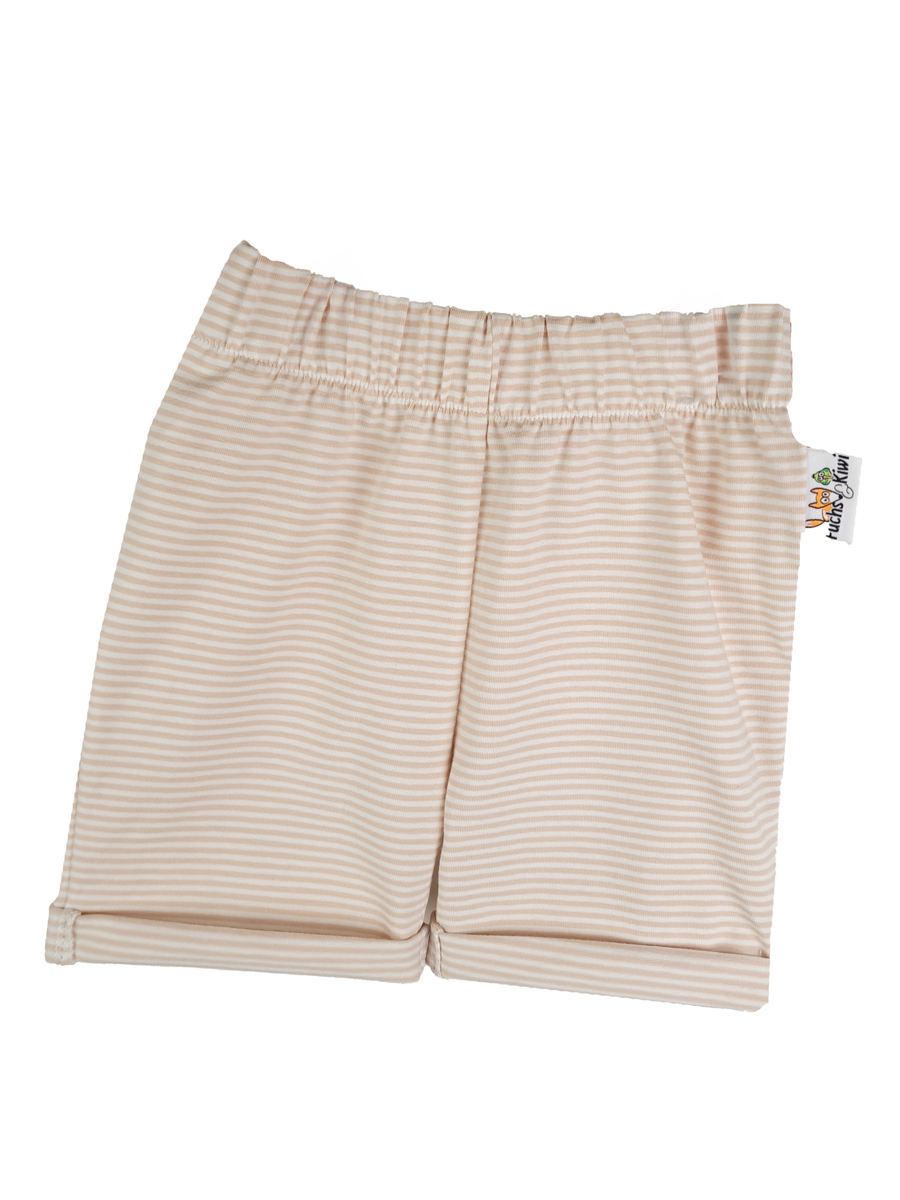 Kurze Shorts Streifen beige