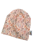Beanie Feinripp Herbstblumen 46-48 doppellagig
