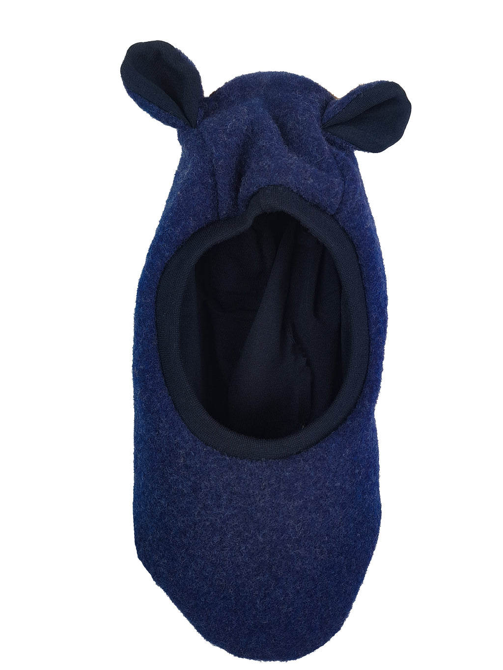 Schlupfmütze aus Merino Wollfleece blau