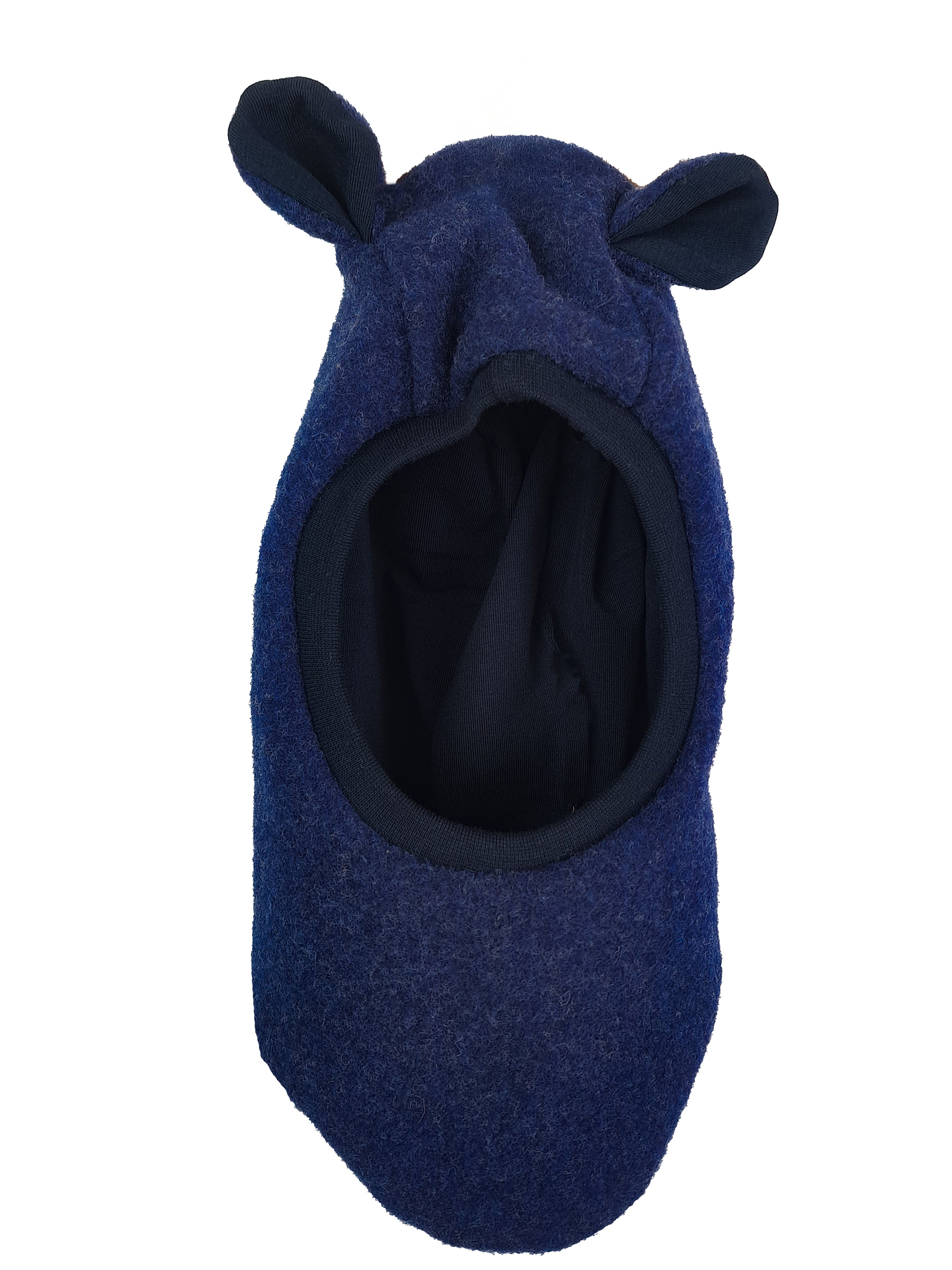 Schlupfmütze aus Merino Wollfleece blau