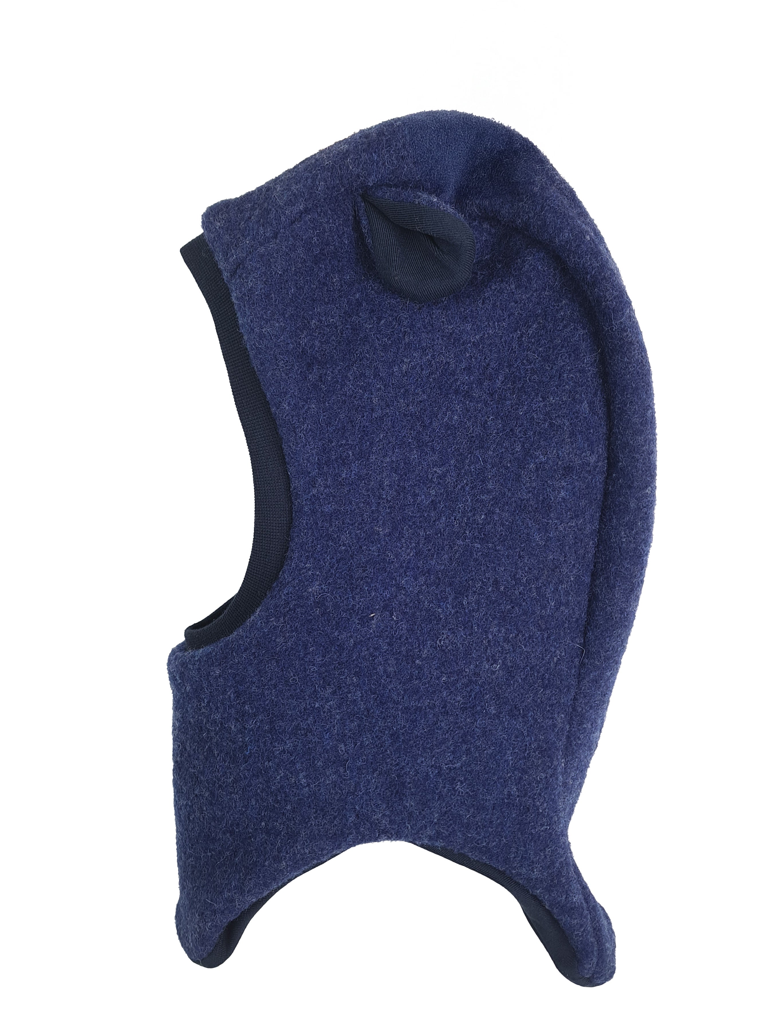 Schlupfmütze aus Merino Wollfleece blau