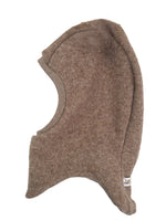 Balaclava made of mottled brown merino wool fleece