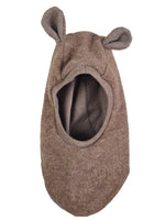 Balaclava made of mottled brown merino wool fleece