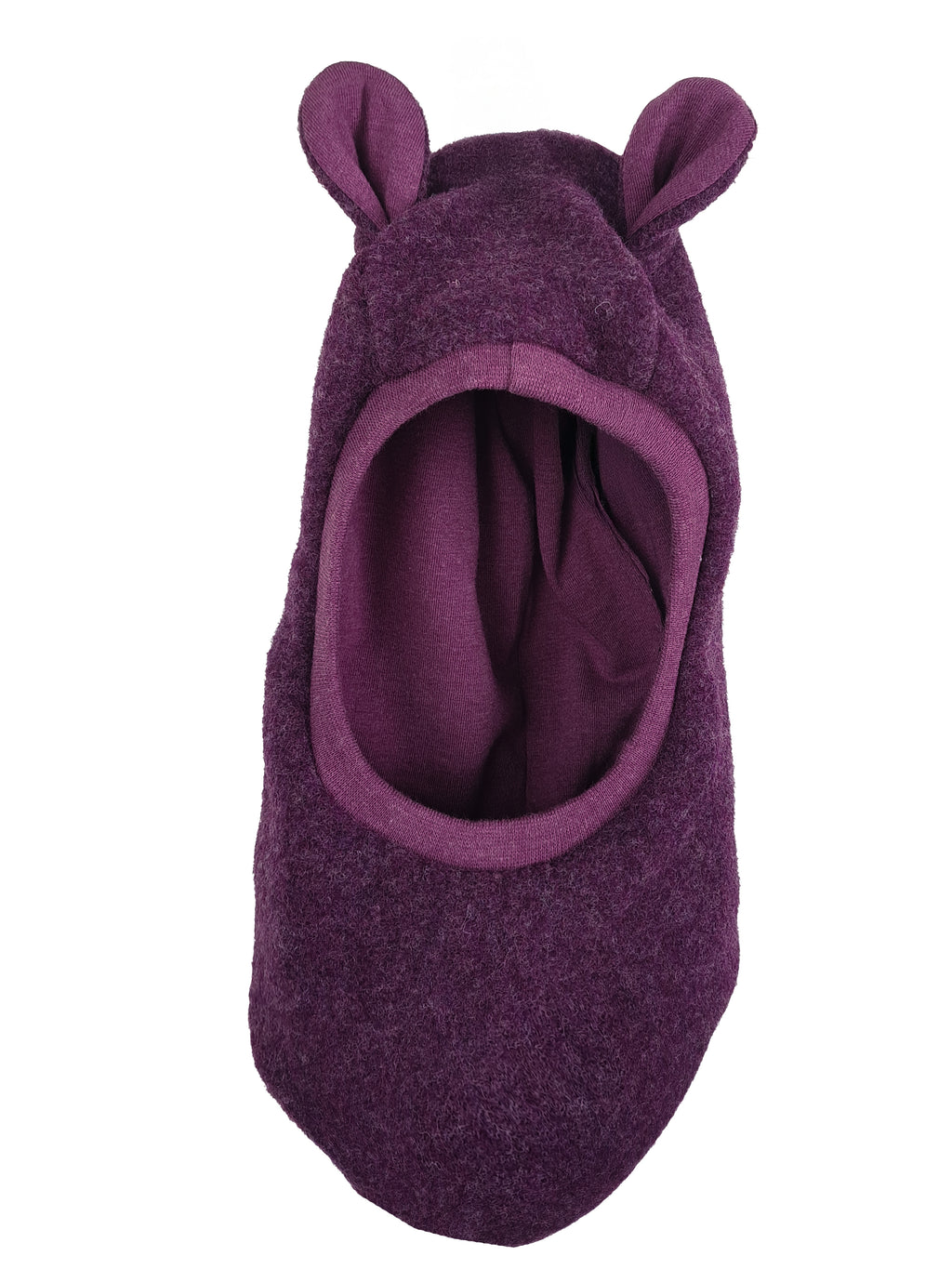 Schlupfmütze aus Merino Wollfleece flieder meliert