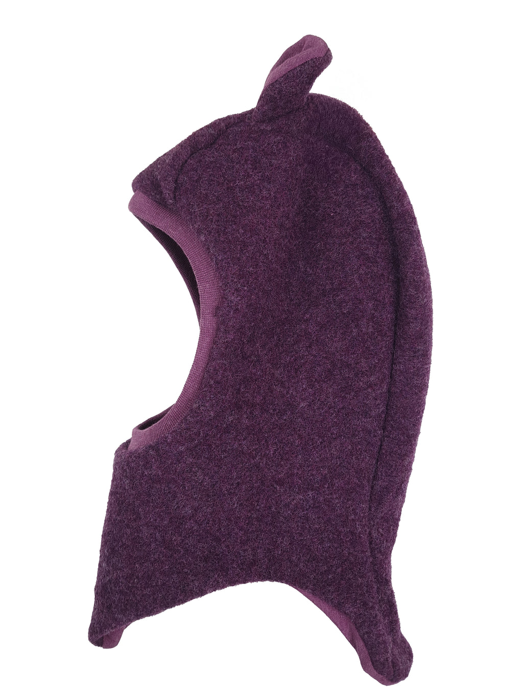 Schlupfmütze aus Merino Wollfleece flieder meliert
