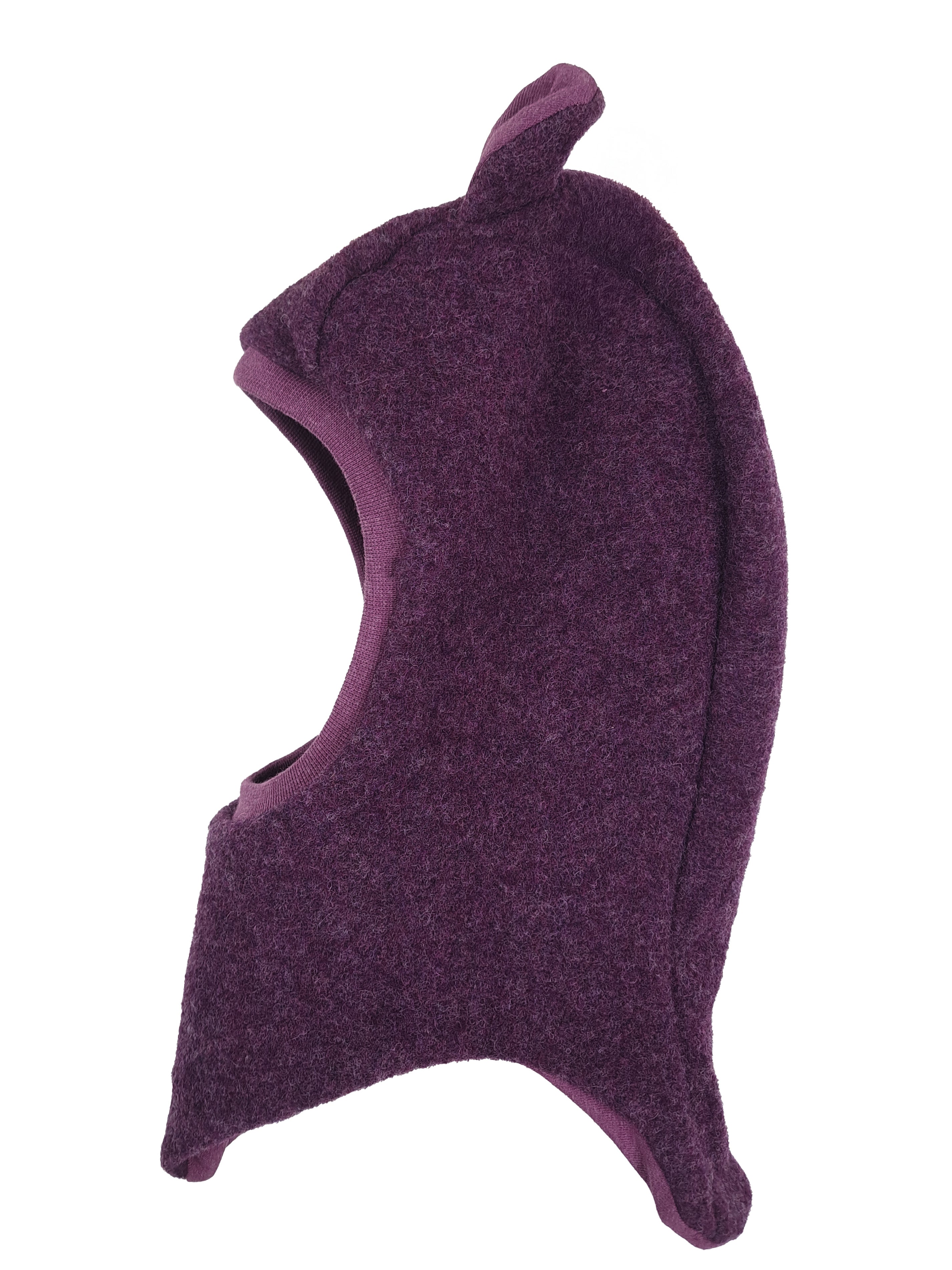Schlupfmütze aus Merino Wollfleece flieder meliert
