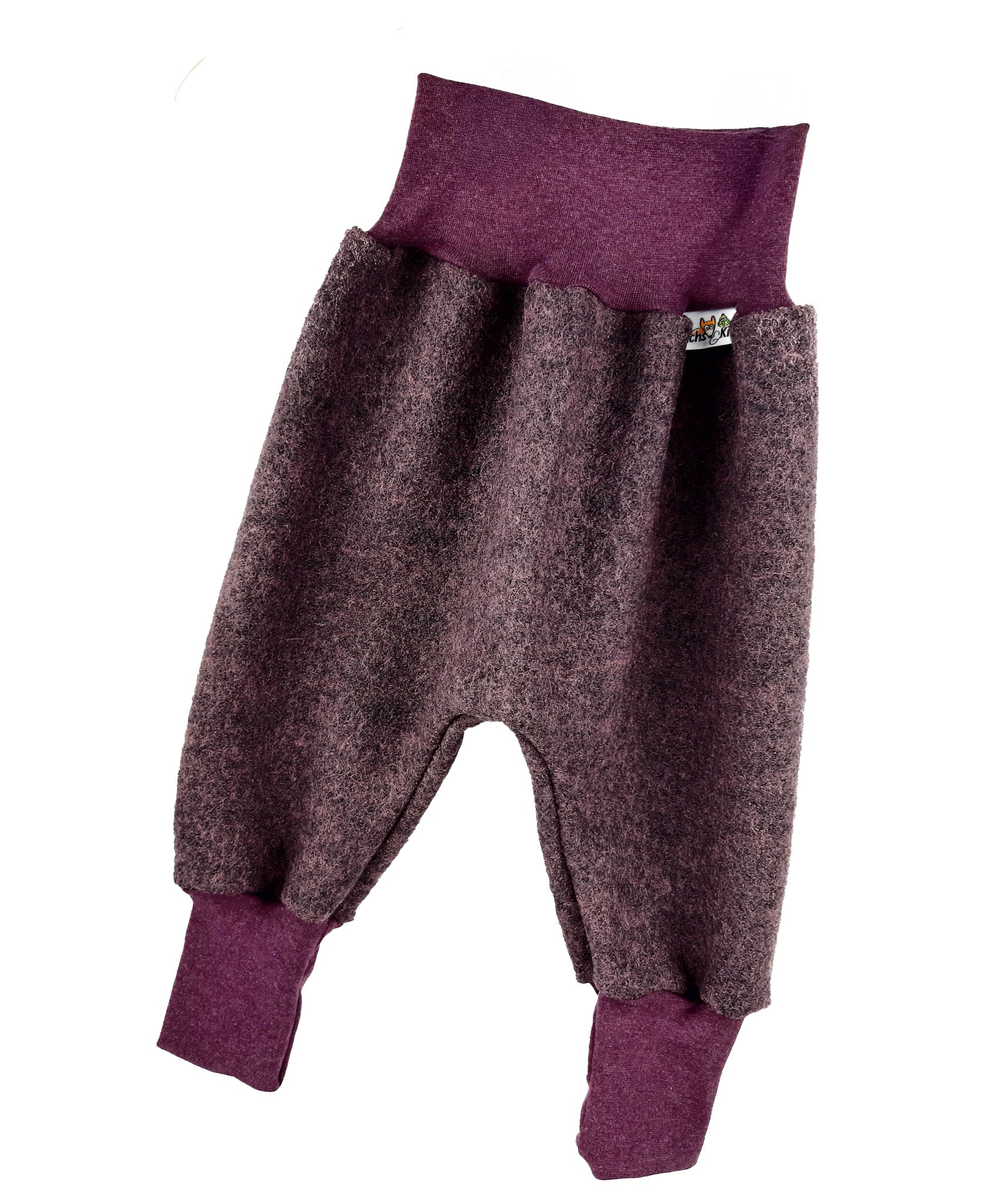 Pumphose aus Merino Wollfleece flieder meliert
