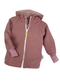 Merino Wool Fleece Jacket, Old Rose with Mauve Stripes