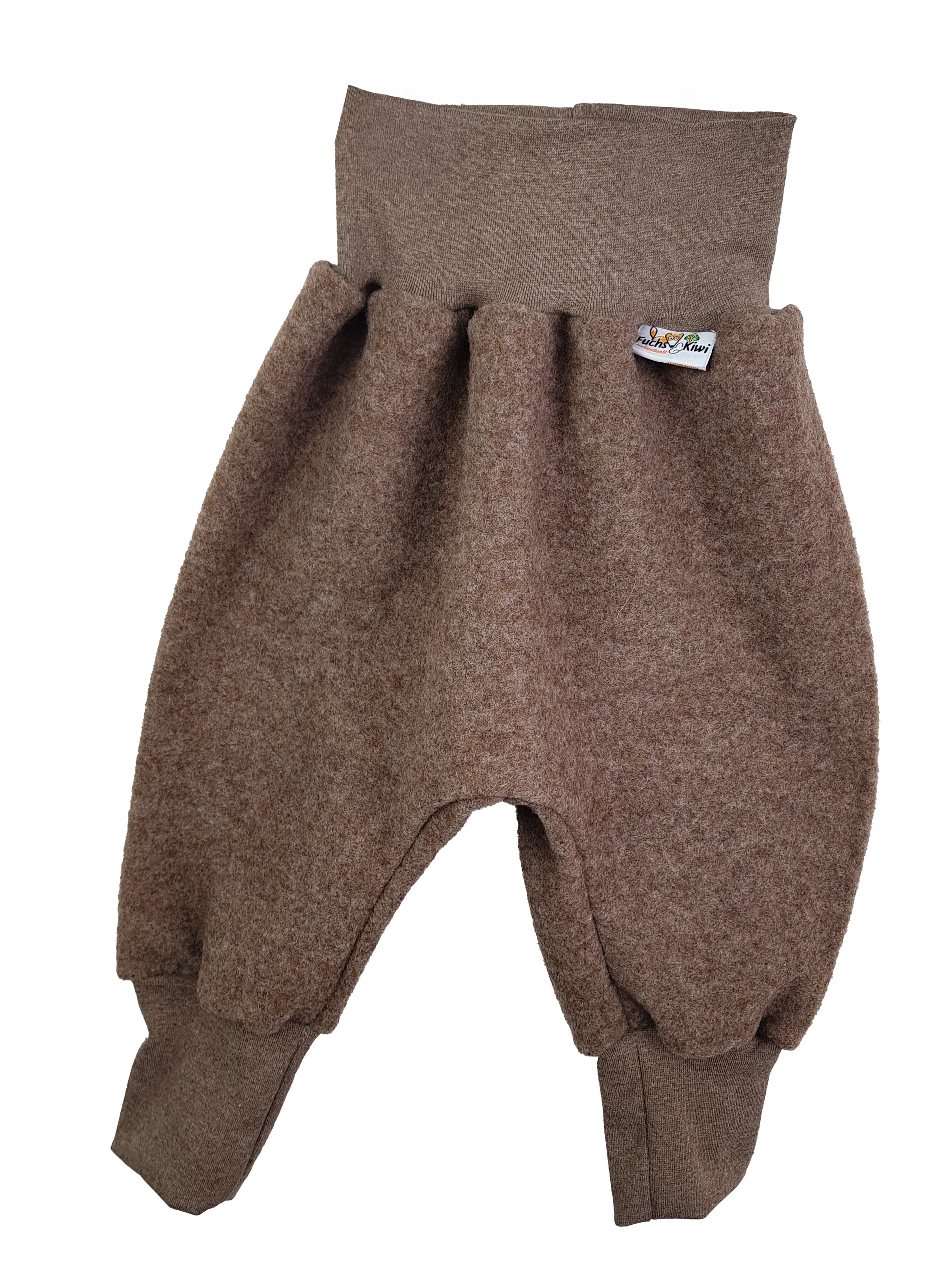 Walkhose Merino Wollfleece braun meliert 80/86