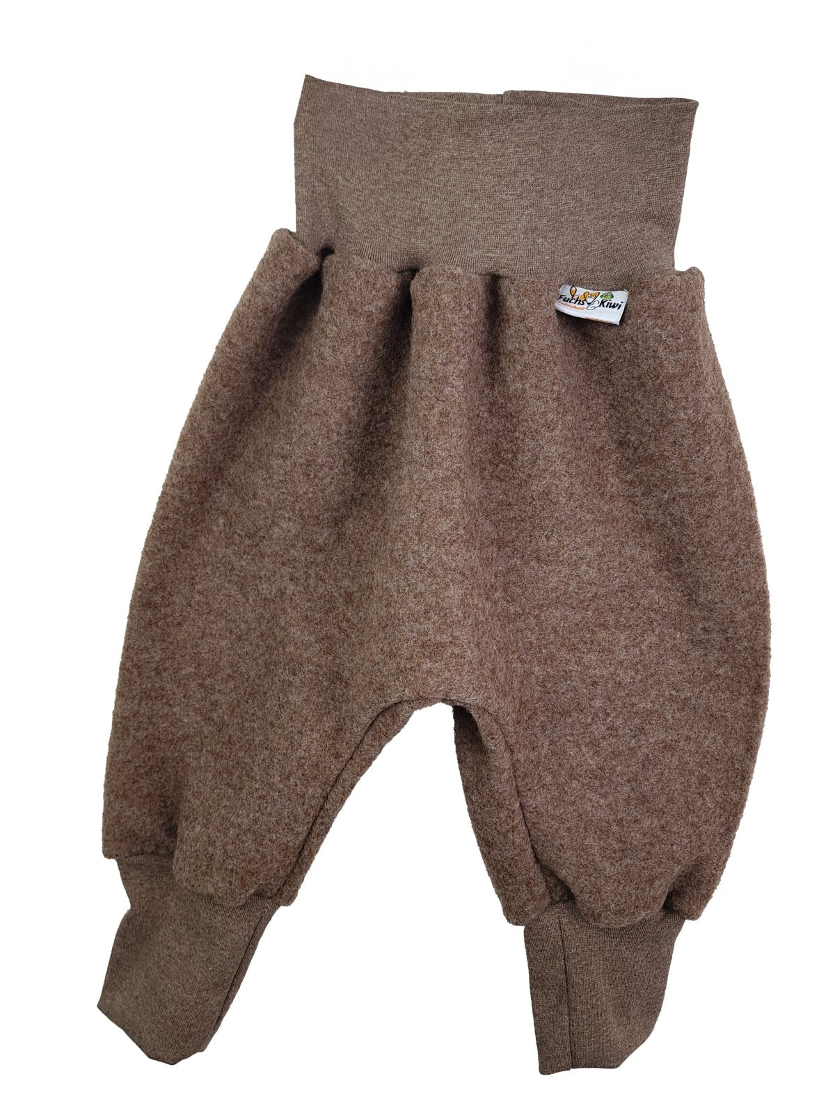 Pumphose aus Merino Wollfleece braun meliert