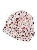 Beanie Feinripp Blumentraum rost 46-48 doppellagig
