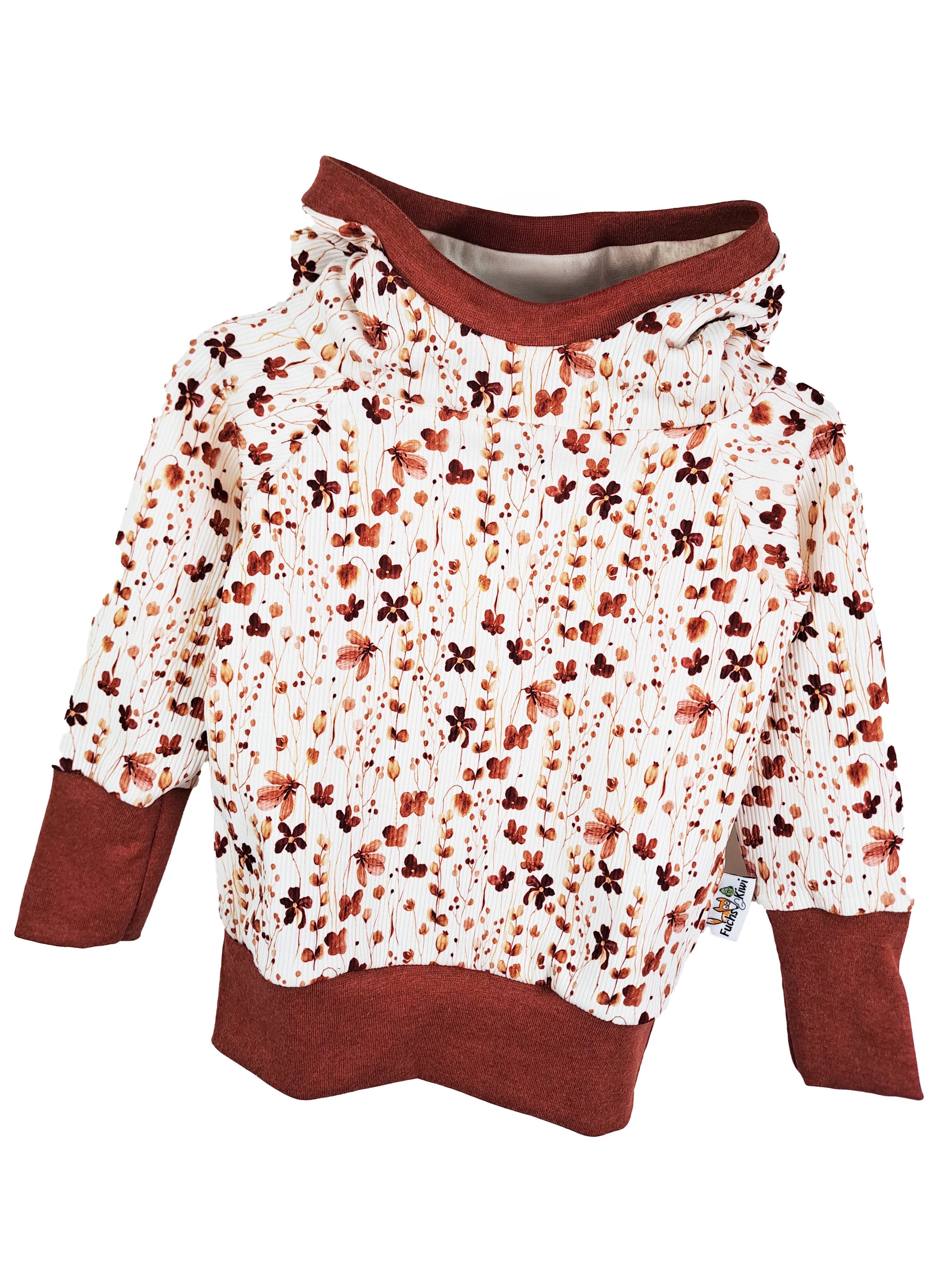 Hoodie Feinripp Blumentraum rost 86/92