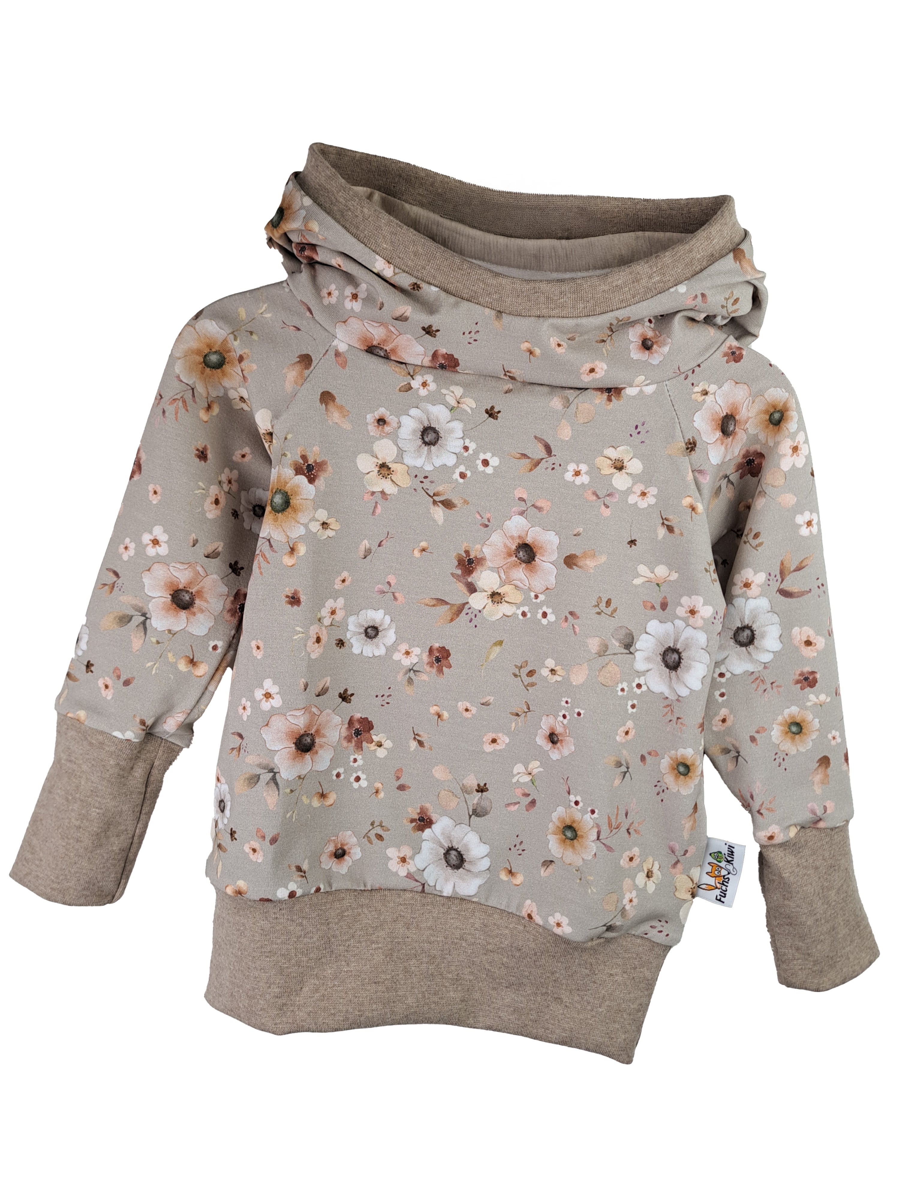 Hoodie Blumentraum sand 86/92