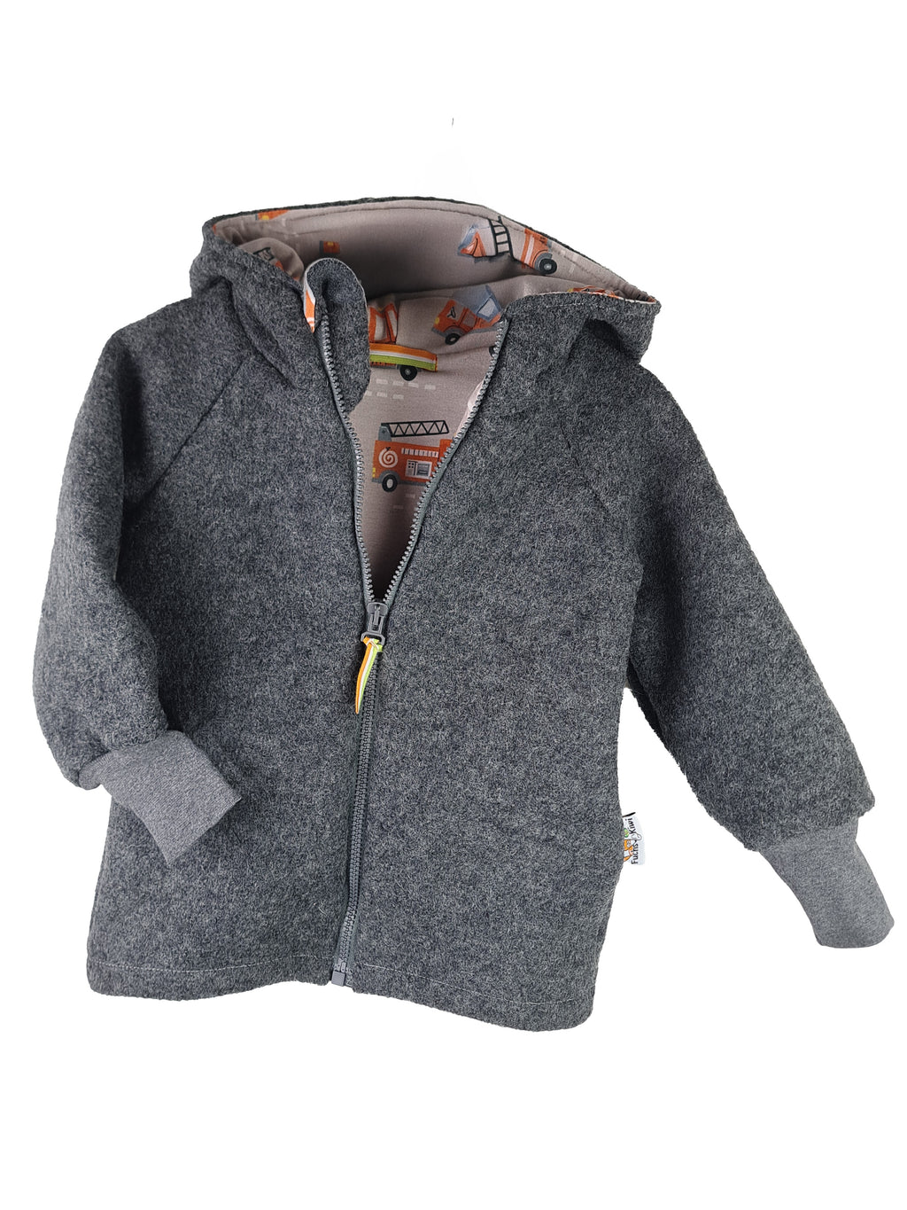 Walkjacke grau mit Feuerwehralarm