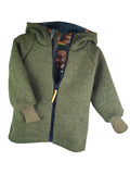 Walkjacke moosgrün mit Bärenliebling 74/80