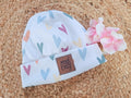 Hipster Beanie Feinripp Herzen 48-50 Logo Good Vibes Only