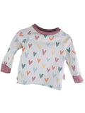 Langarmshirt Feinripp Herzen 74/80