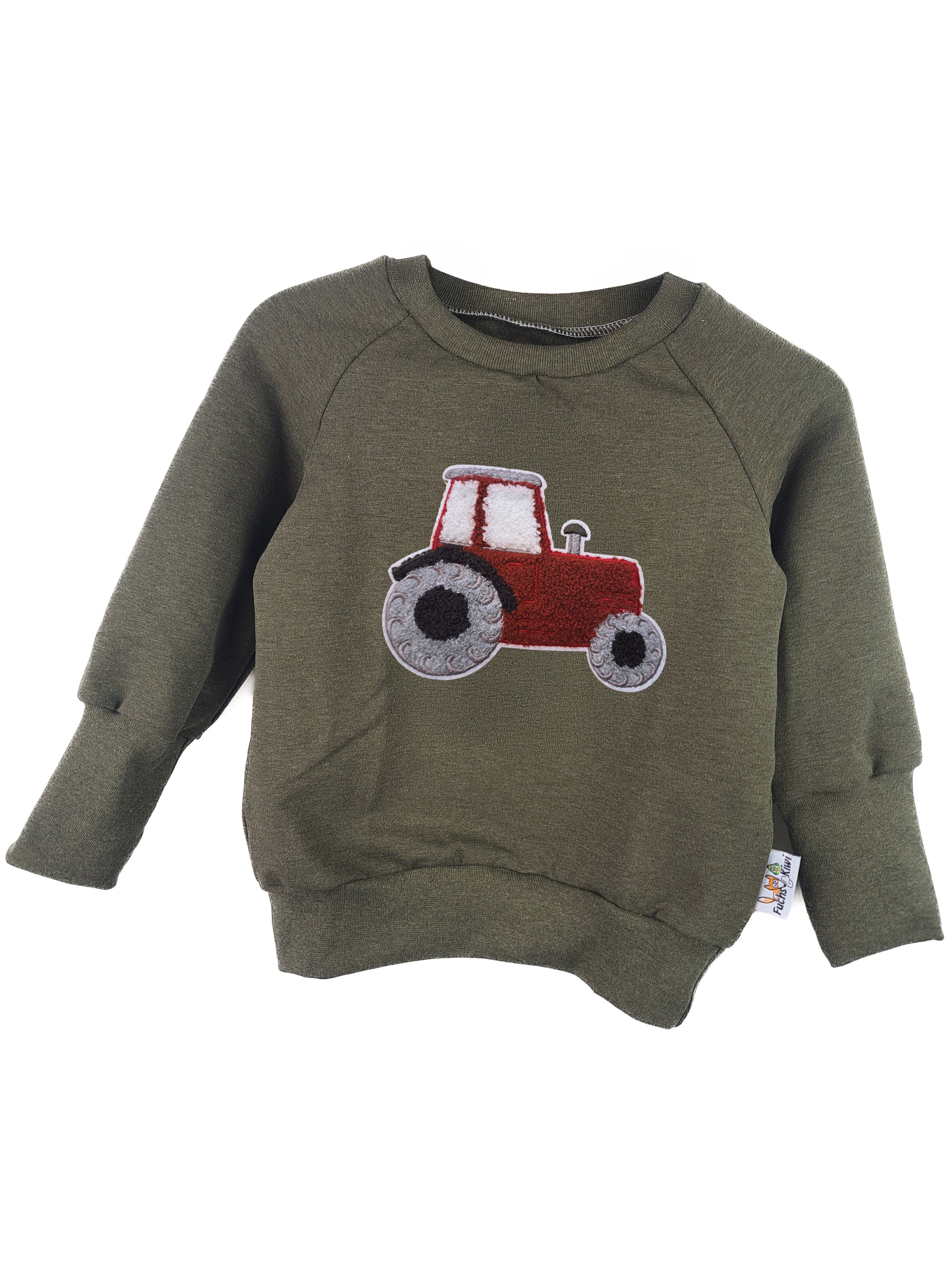 Pullover Traktor rot-Patch khaki