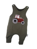 Romper Tractor Red Patch Khaki