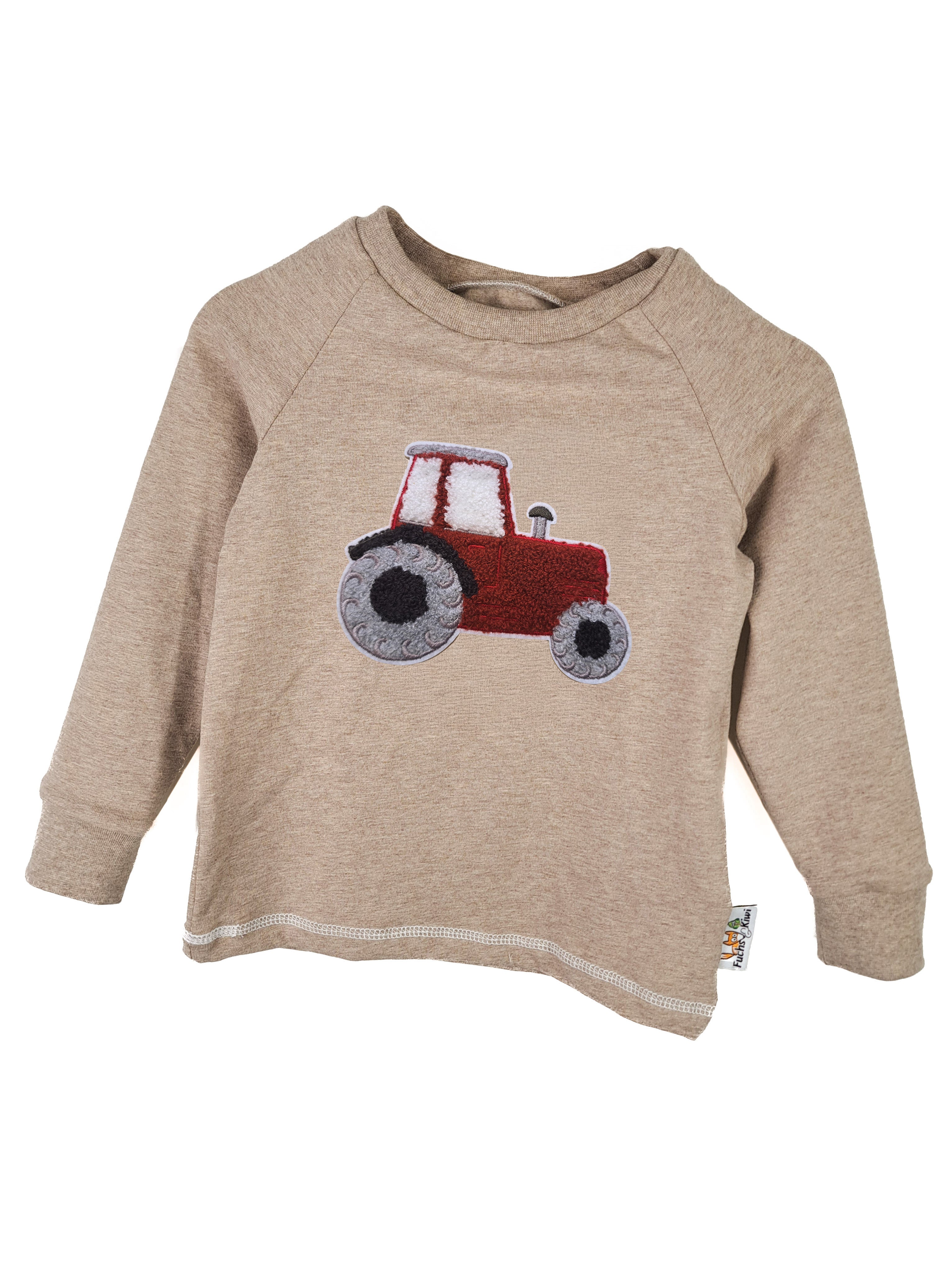 Langarmshirt Traktor rot-Patch
