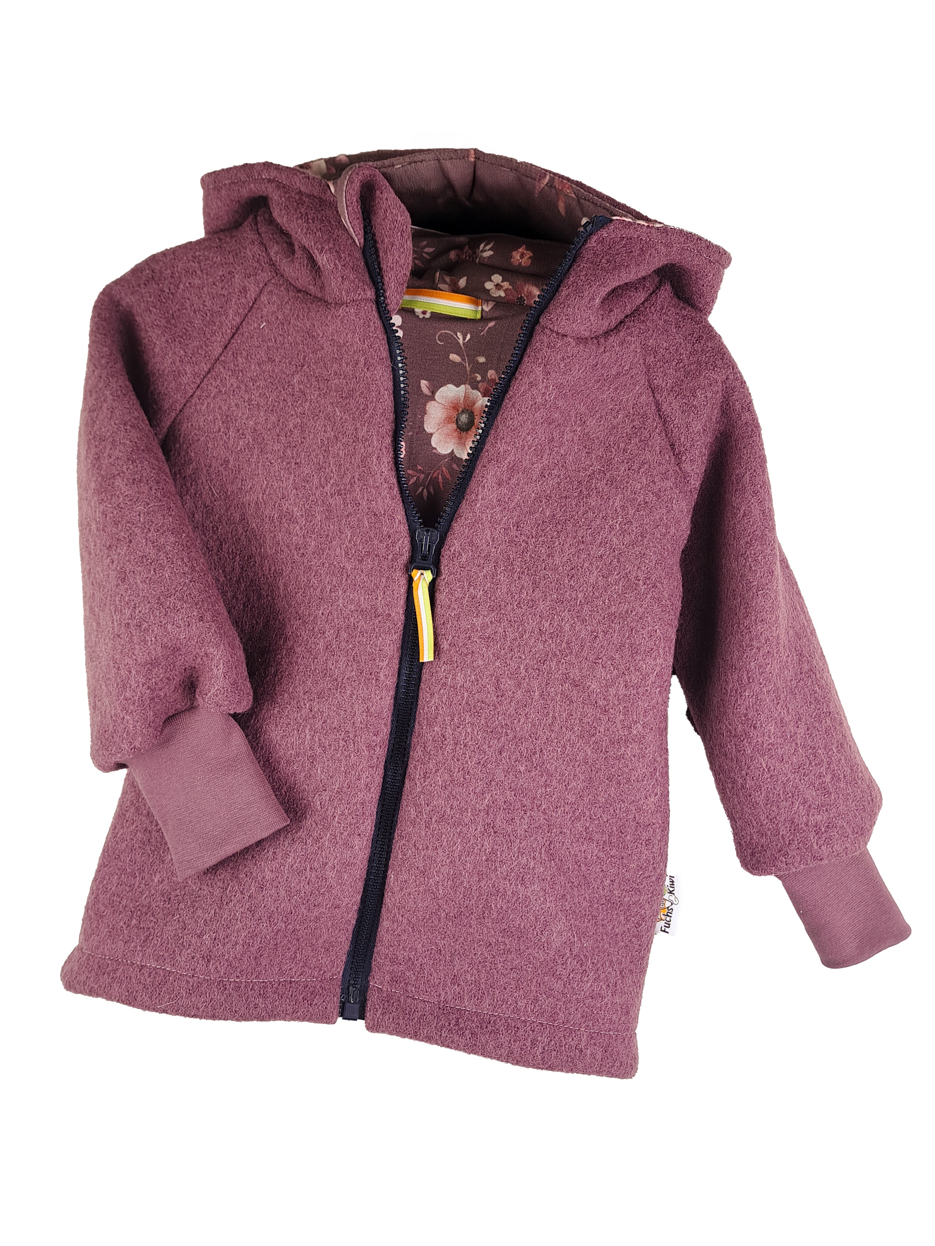 Fleece jacket lilac with "Blumentraum" lilac