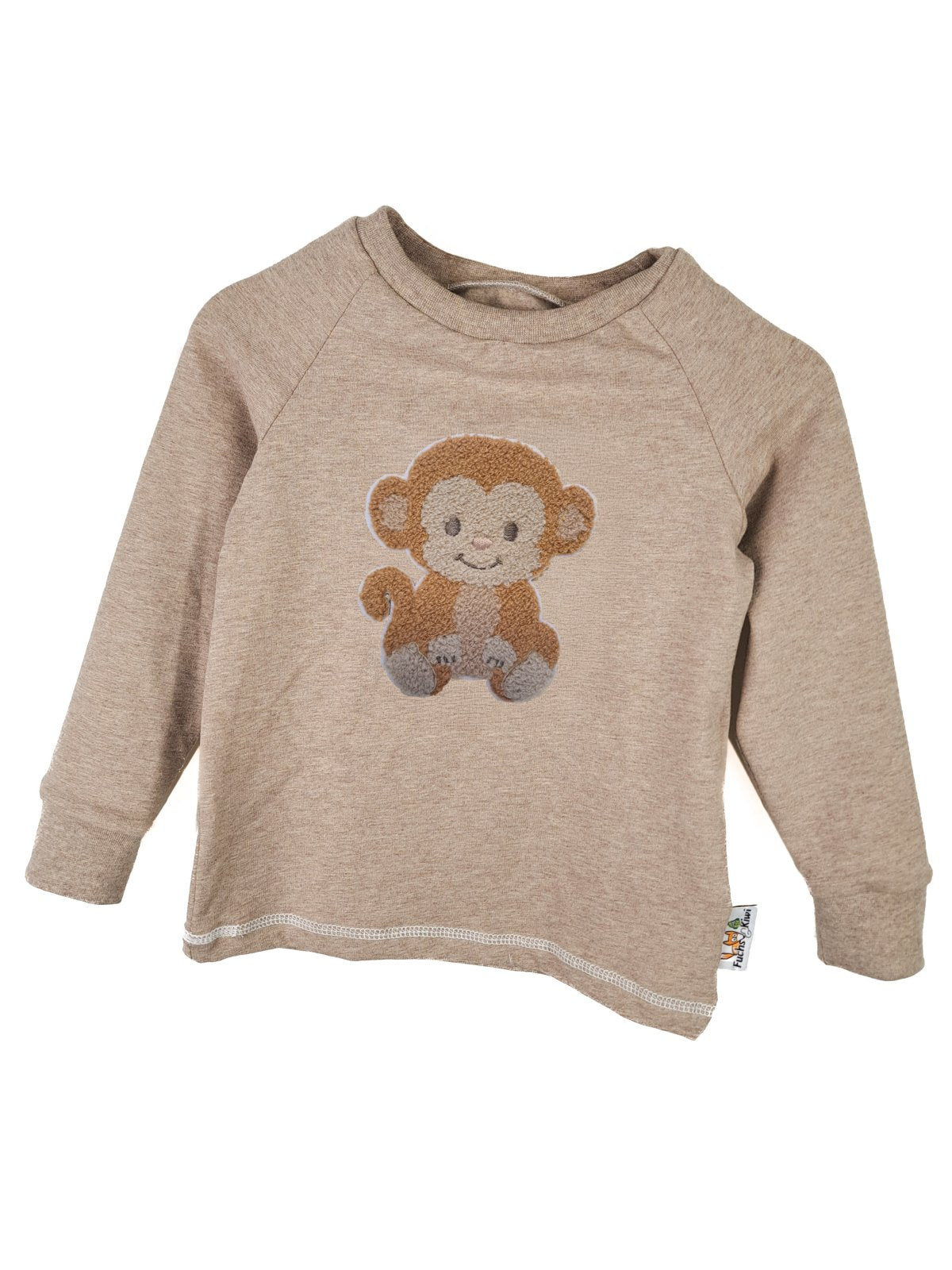 Langarmshirt Affe-Patch sand