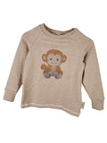 Langarmshirt Affe-Patch sand