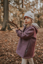 Fleece coat lilac with floral sand