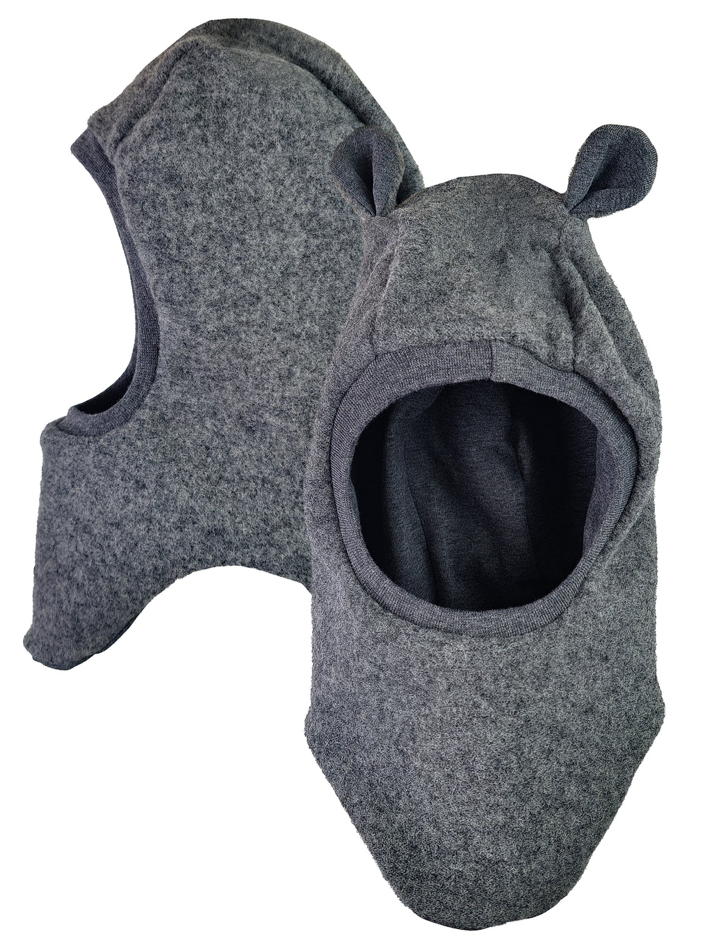 Schlupfmütze aus Merino Wollfleece grau