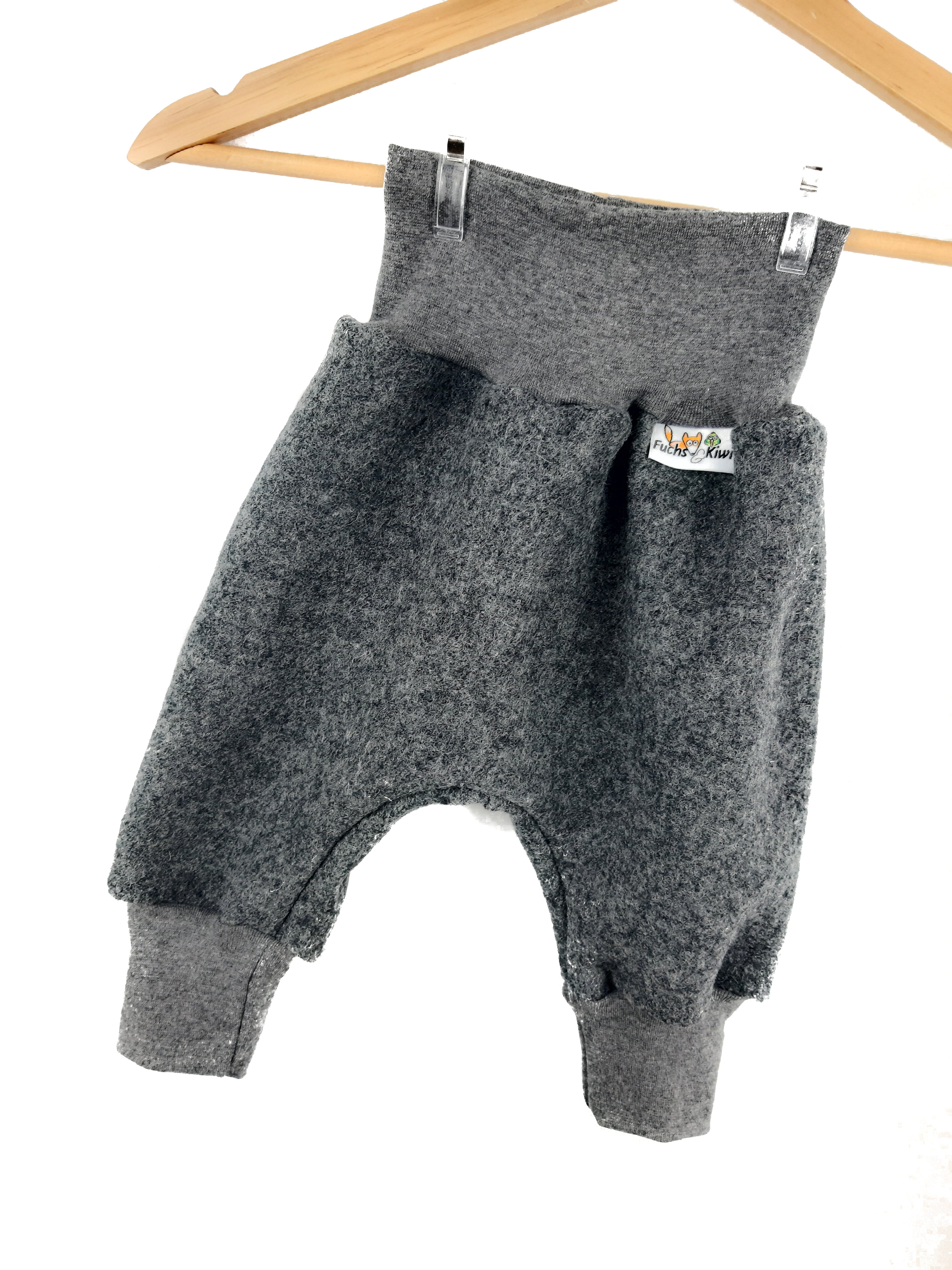 Grey boiled wool harem pants