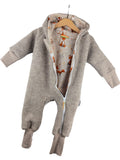 Walkoverall sand meliert mit Fuchsi creme