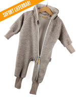 Walkoverall sand meliert mit Streifen beige