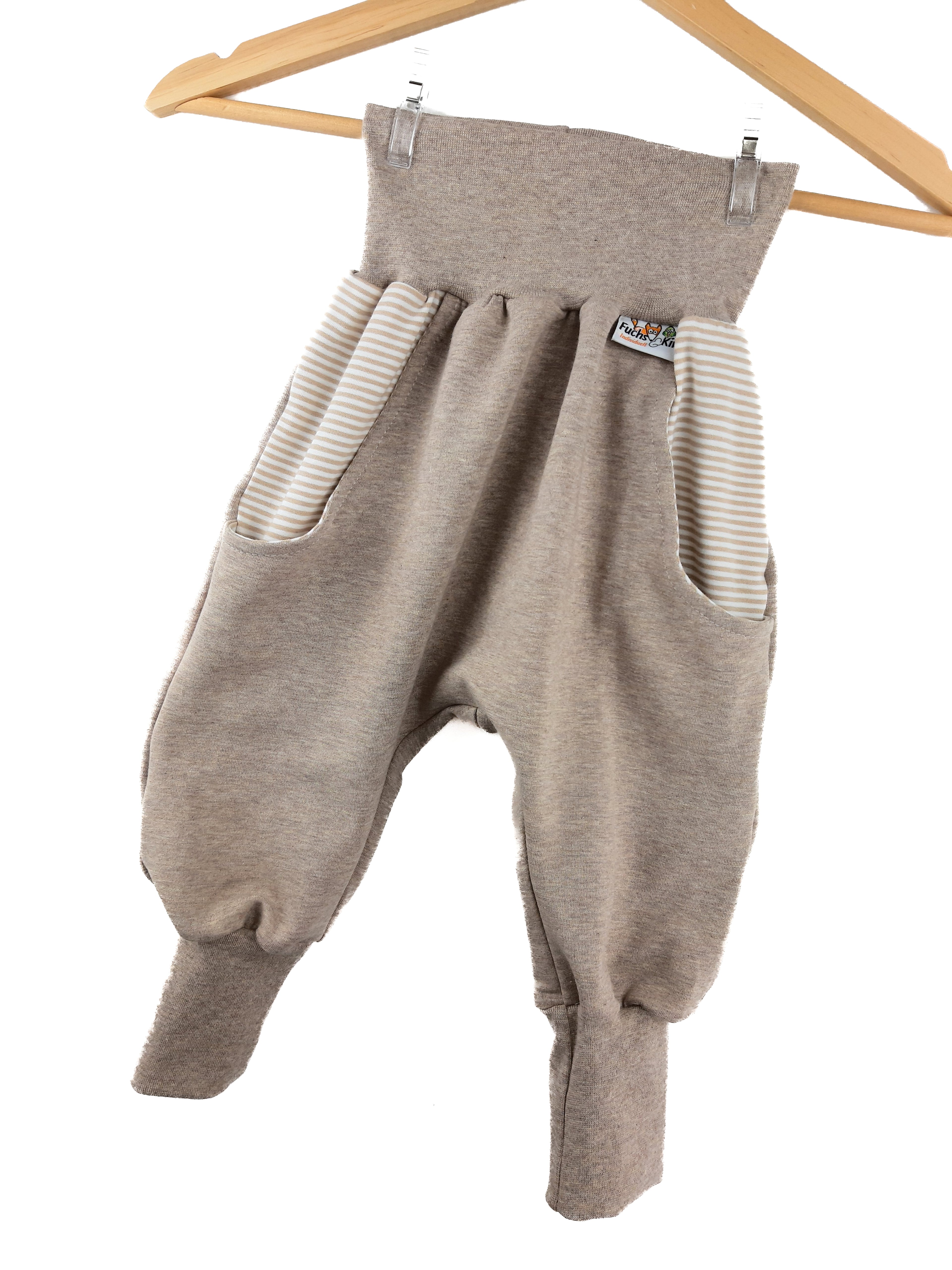 Indi Sweat Drop Crotch Pants sand mottled with beige stripes