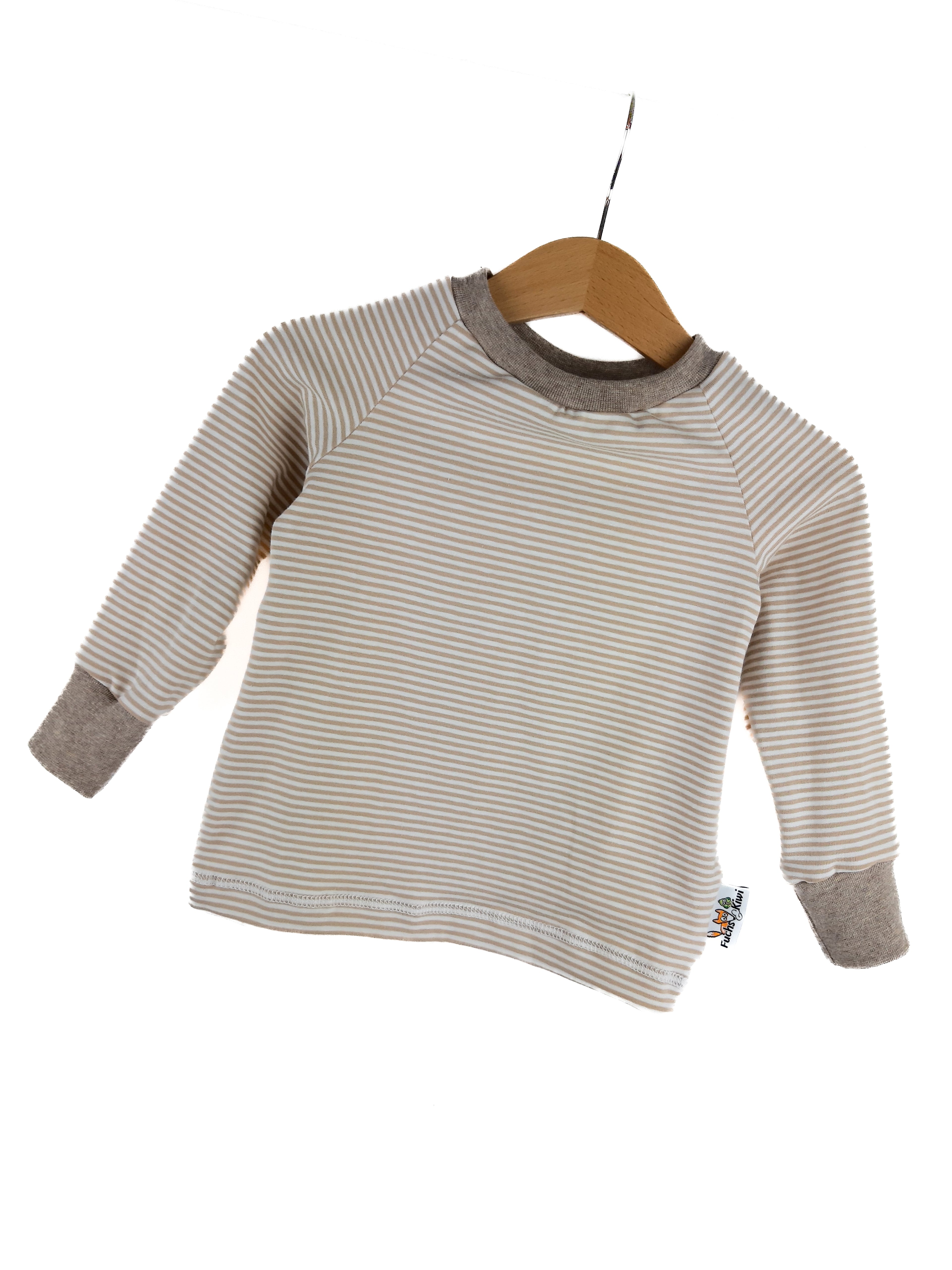 Langarmshirt Streifen beige 62/68