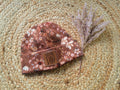 Hipster Beanie Feinripp Blümchen altrosa 35-37 Logo MINI