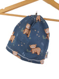 Beanie Bären dunkelblau 48-50 mit Fleece