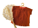 T-shirt with cuffed sleeves muslin rust