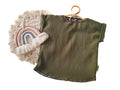 T-shirt with cuffed sleeves muslin khaki