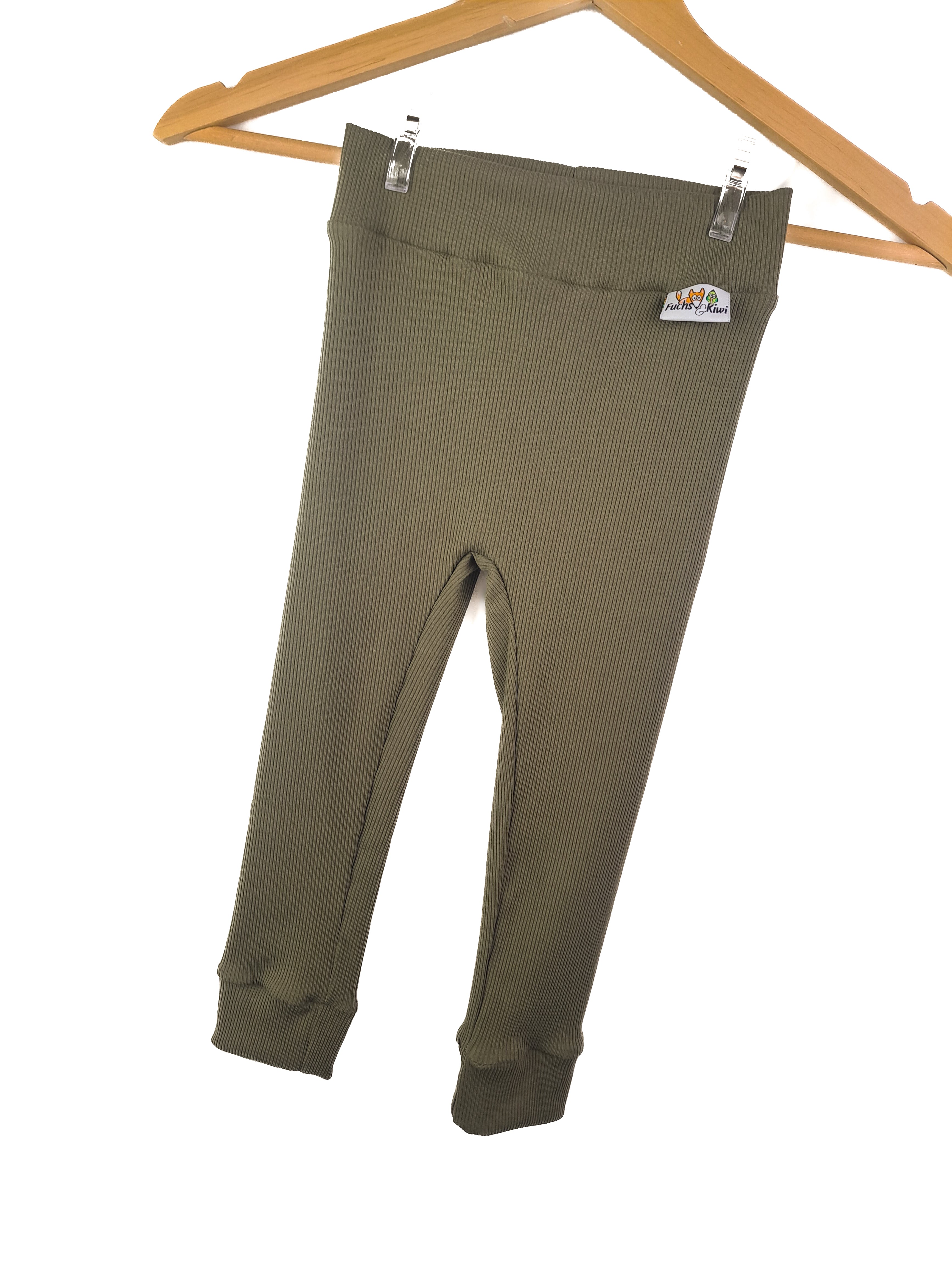 Leggings Feinripp Khaki