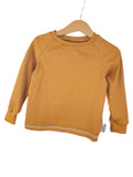 Long-sleeve fine rib shirt curry