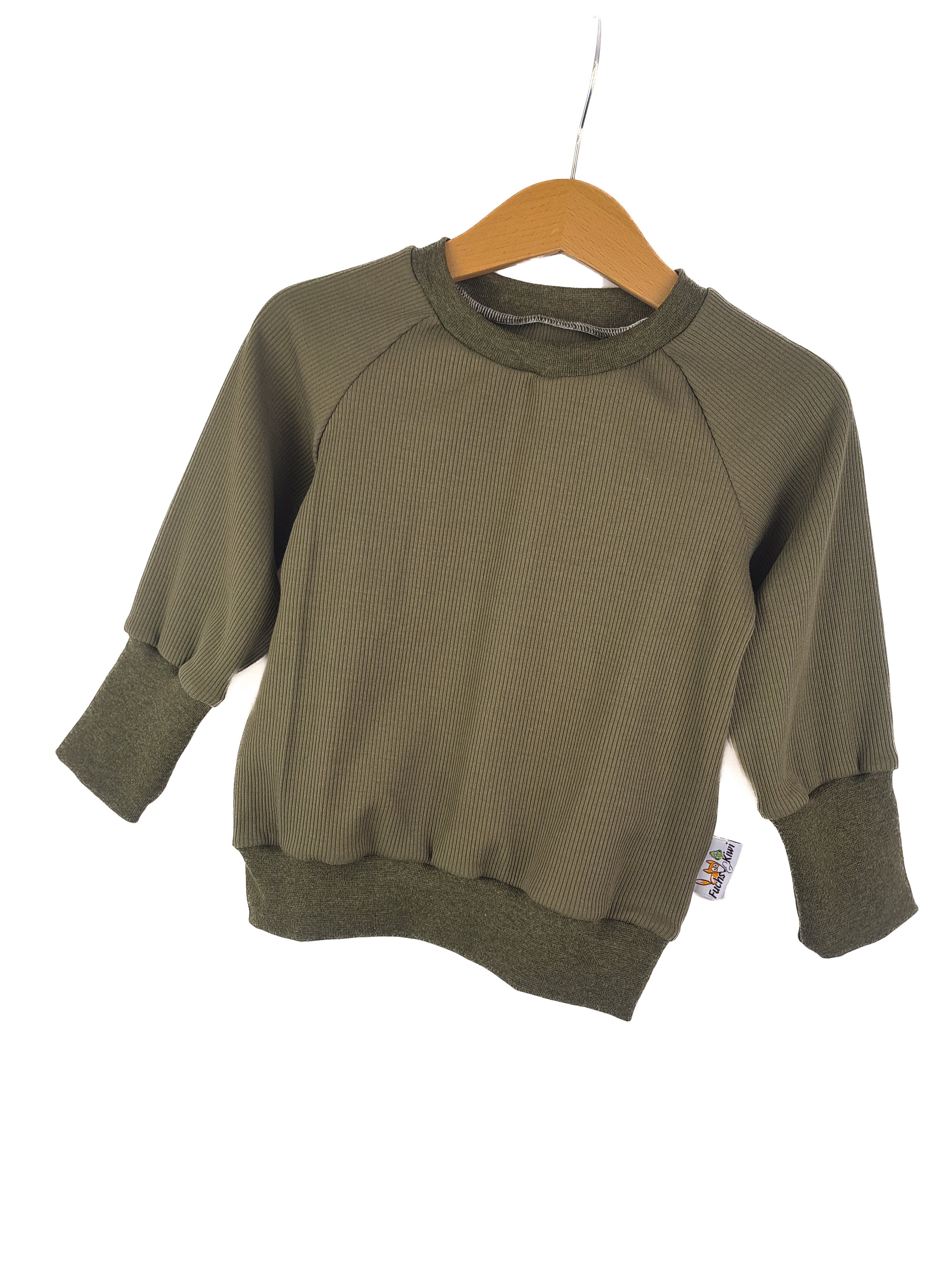 Fine Rib Knit Pullover Khaki