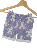 Kurze Shorts Einhörner Flieder 74/80