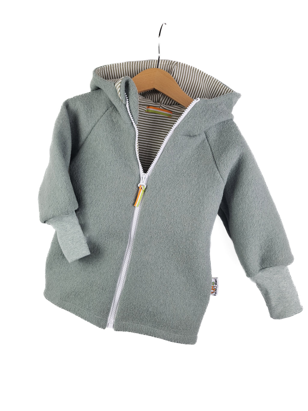 Walkjacke mint mit Streifen salbei