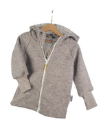 Felted wool jacket mottled sand with floral pattern sand