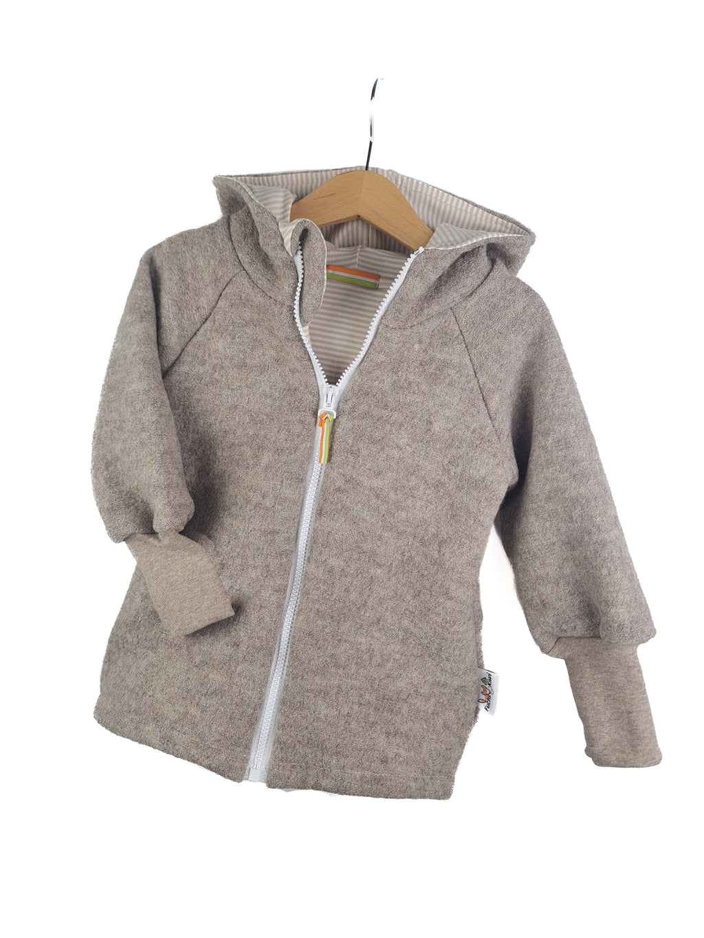 Fleece jacket mottled sand with beige stripes