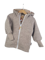 Flecked sand felted jacket with Fuchsia sand