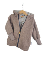 Walk jacket made of Merino wool, mottled brown with forest foxes