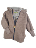 Walkjacke Merino Wollfleece braun meliert mit Waldfüchse 98/104