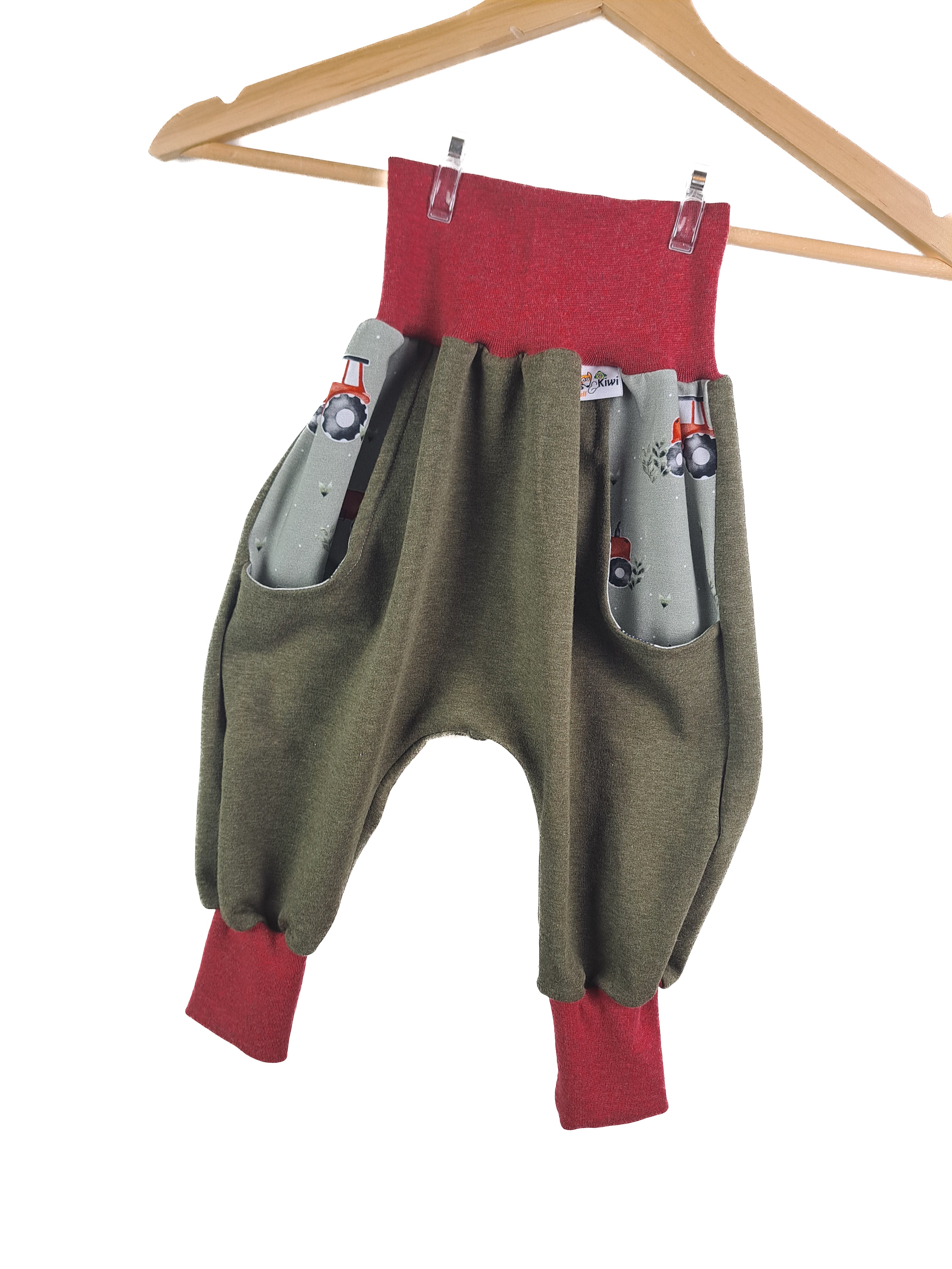 Custom Sweat Harem Pants moss green mottled with tractor khaki