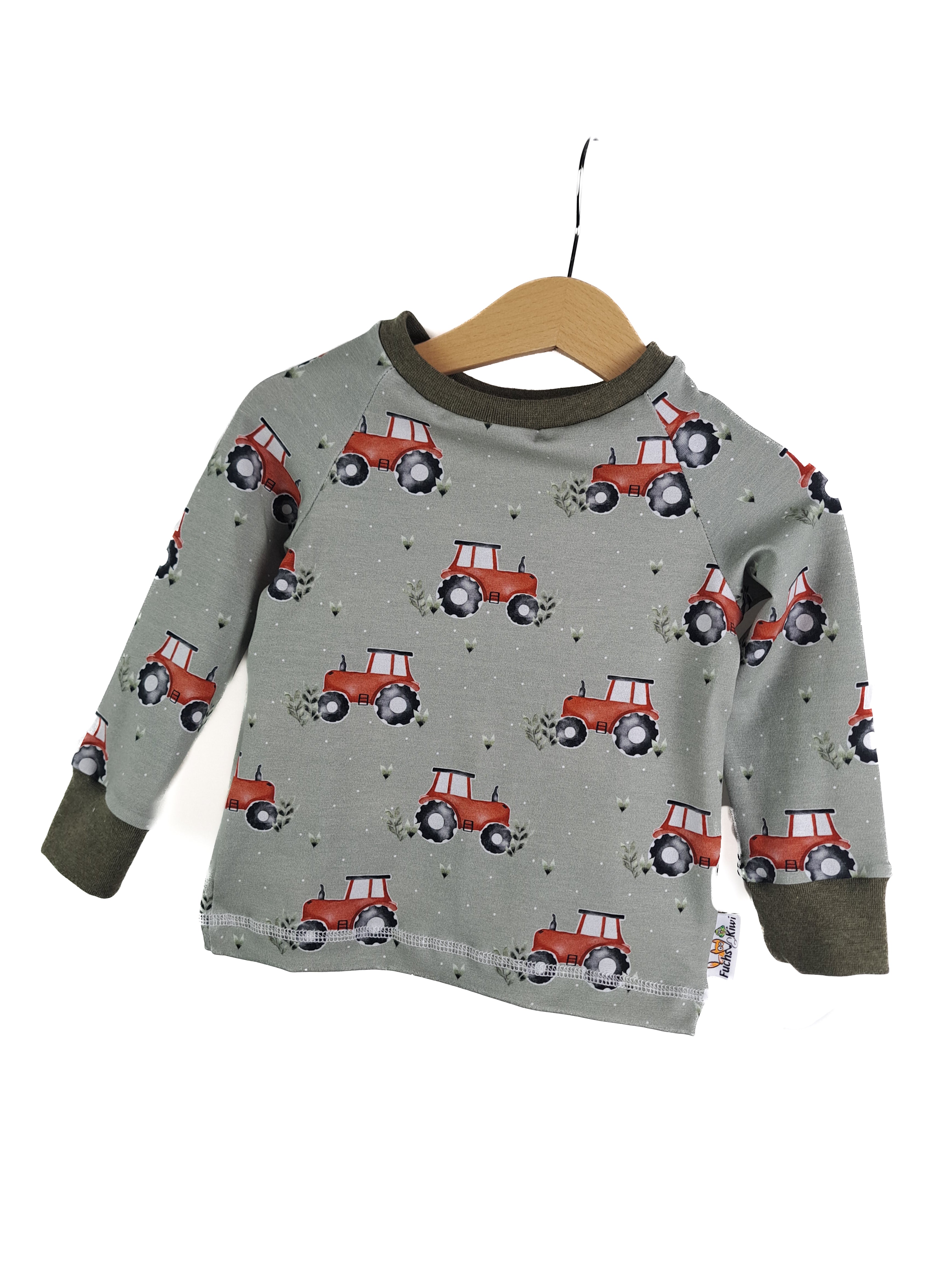 Langarmshirt Traktor khaki